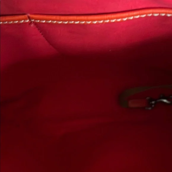 Dooney & Bourke Orange Leather Shoulder Bag - Picture 12 of 13